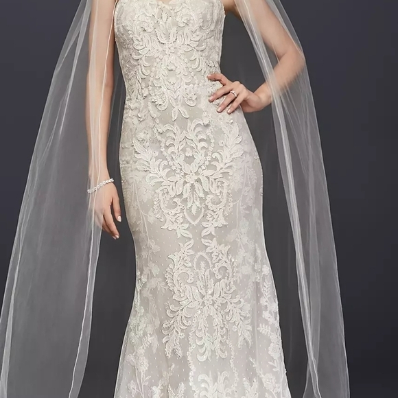 oleg cassini strapless wedding dress